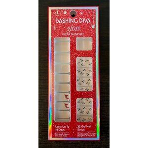 NIP Dashing Diva Gloss Press-On Nails Ultra Shine Gel Joy To The Girl Christmas